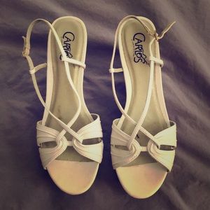 White wedge sandals